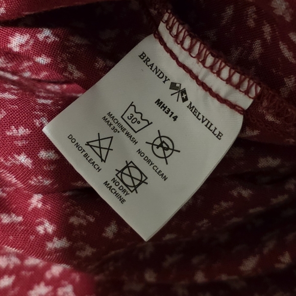 Brandy Melville Red Floral Mini Dress Tie Back - Picture 4 of 5